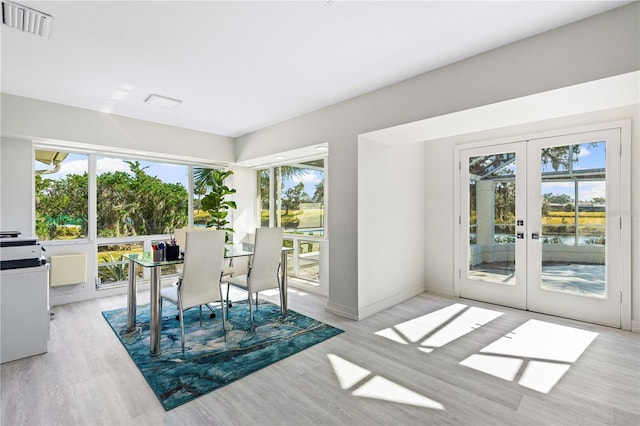 sunroom with french doors