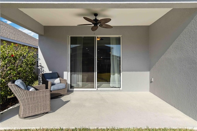 view of patio / terrace with ceiling fan