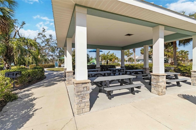 view of patio with a gazebo