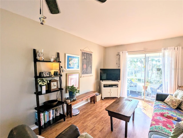 living room featuring light hardwood / wood-style flooring