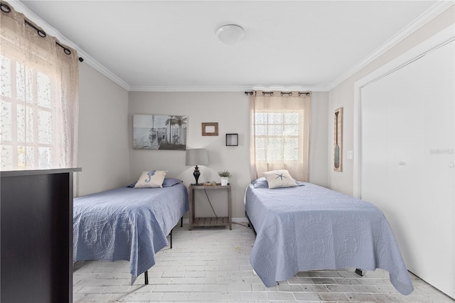 bedroom featuring ornamental molding