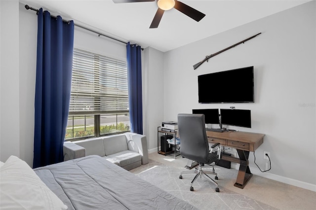 5035 Seafoam Trl, Bradenton, FL 34211 - bedroom with carpet, baseboards, and an office area