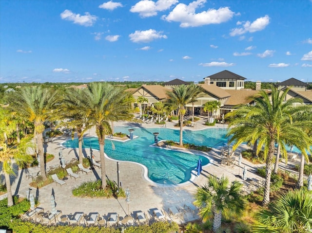 view of pool with a patio