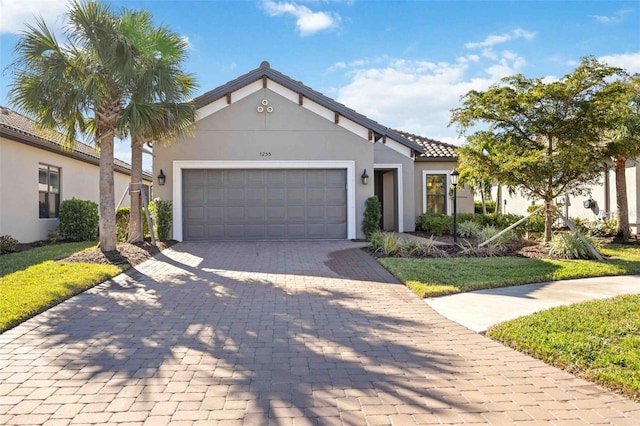 view of front of house with a garage