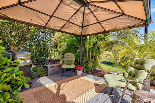 7453 Featherstone Blvd, Sarasota, FL 34238 - view of patio / terrace featuring area for grilling and a gazebo