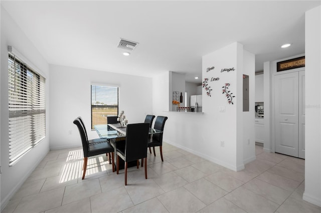 view of tiled dining space