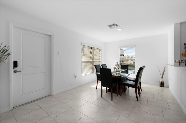 view of tiled dining area