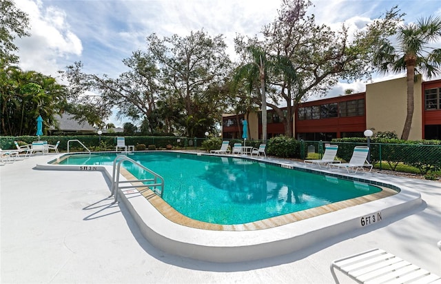 view of pool featuring a patio area