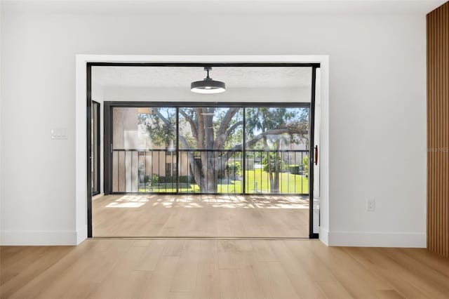 interior space with light hardwood / wood-style flooring