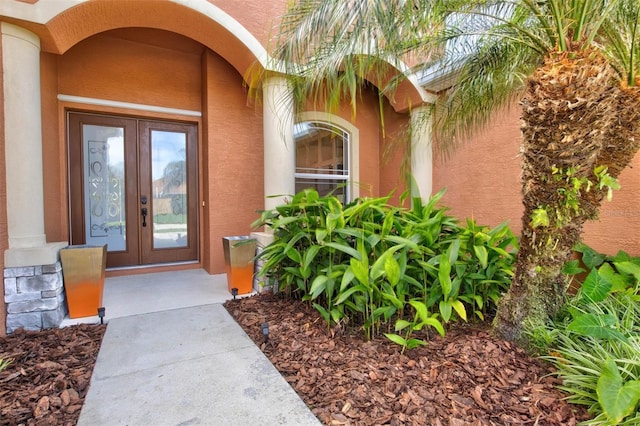 doorway to property with french doors