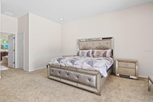 view of carpeted bedroom