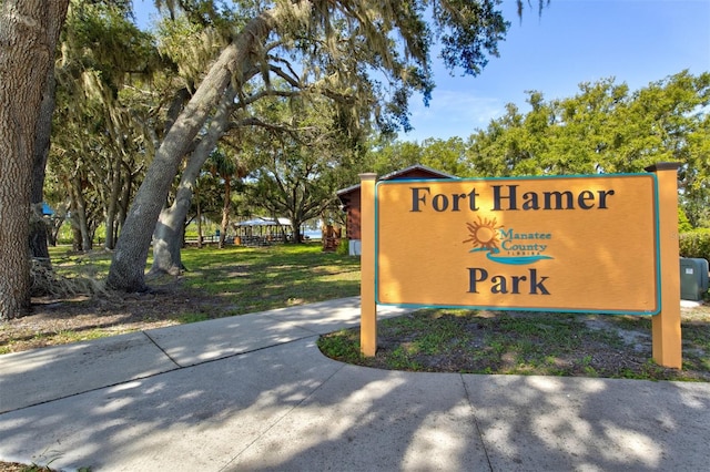 view of community sign