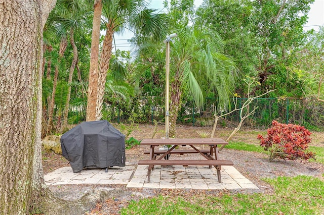 view of patio with grilling area