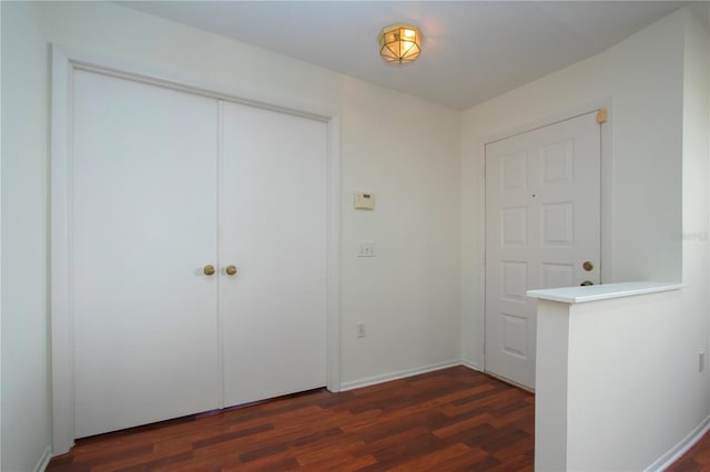 interior space featuring dark wood-type flooring