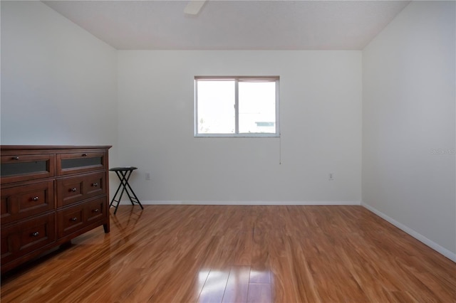 spare room with wood-type flooring