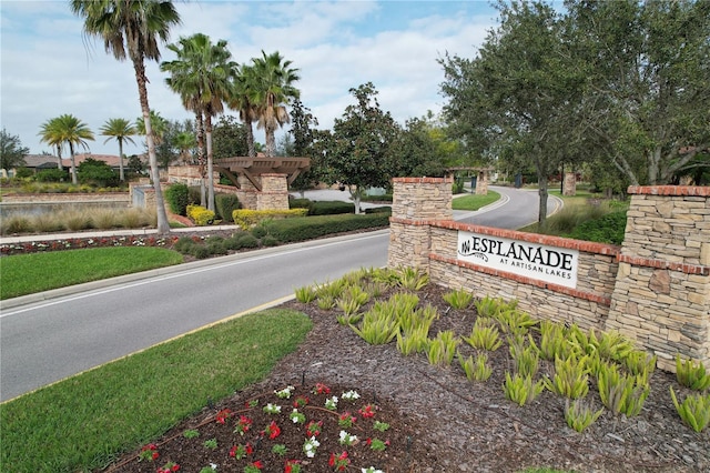 view of community sign