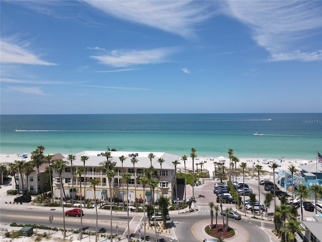 property view of water with a beach view