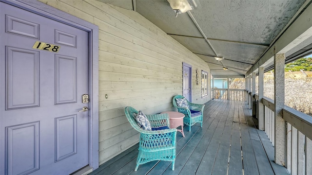 deck with covered porch