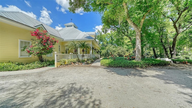 exterior space with covered porch