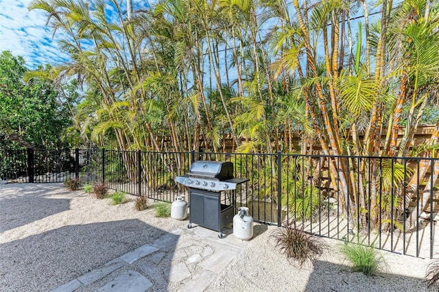 view of patio featuring grilling area