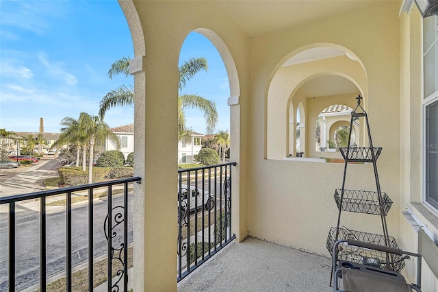 balcony with a residential view