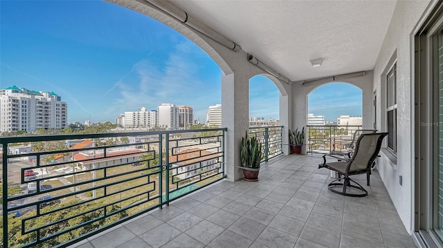 balcony with a view of city