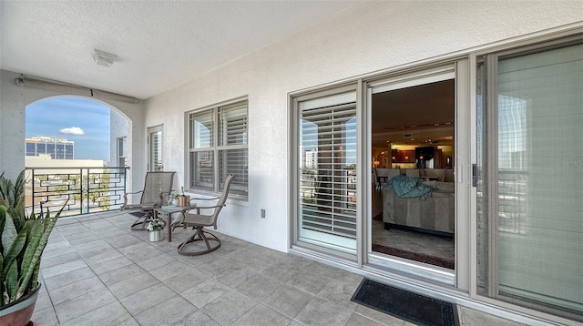 balcony featuring visible vents