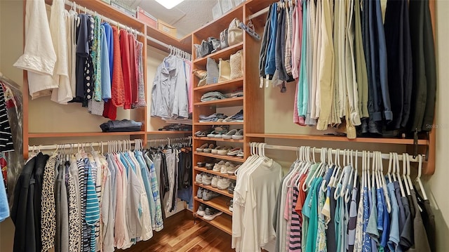 spacious closet featuring wood finished floors