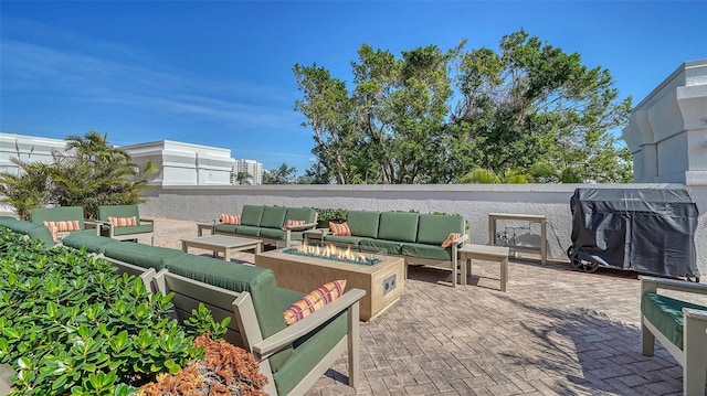 view of patio with outdoor lounge area