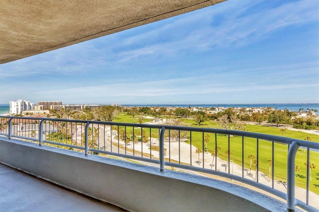 balcony with a water view