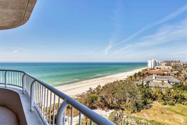 water view featuring a view of the beach