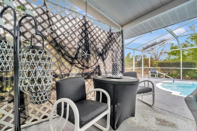 view of patio / terrace with glass enclosure