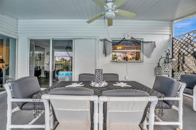 view of patio / terrace with ceiling fan