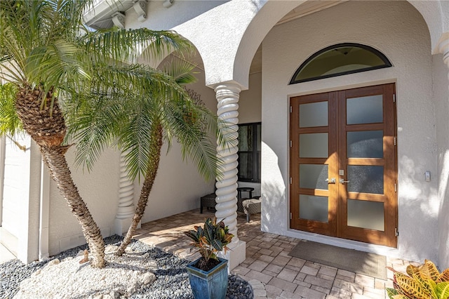 doorway to property with french doors