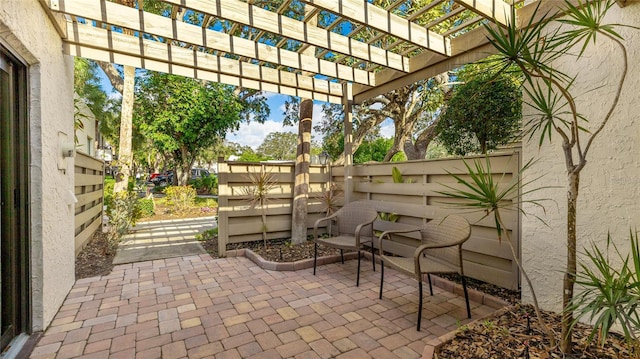 view of patio with a pergola