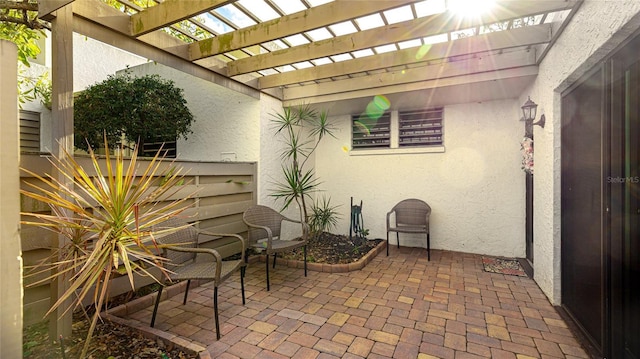 view of patio with a pergola