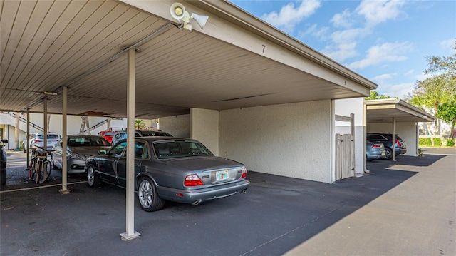 view of parking featuring a carport