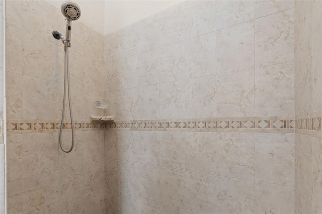 room details featuring a tile shower