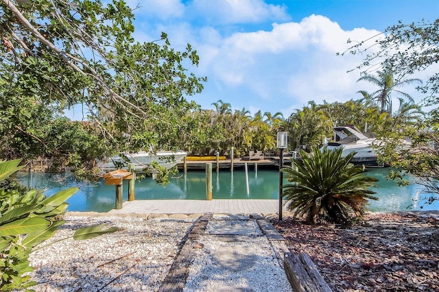 exterior space with a boat dock