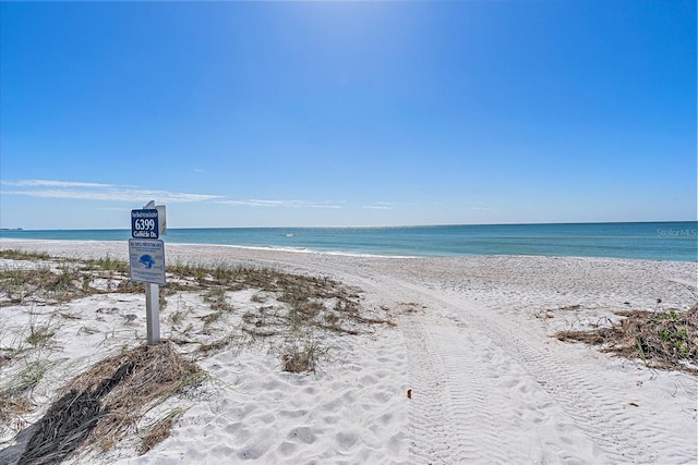 property view of water with a view of the beach