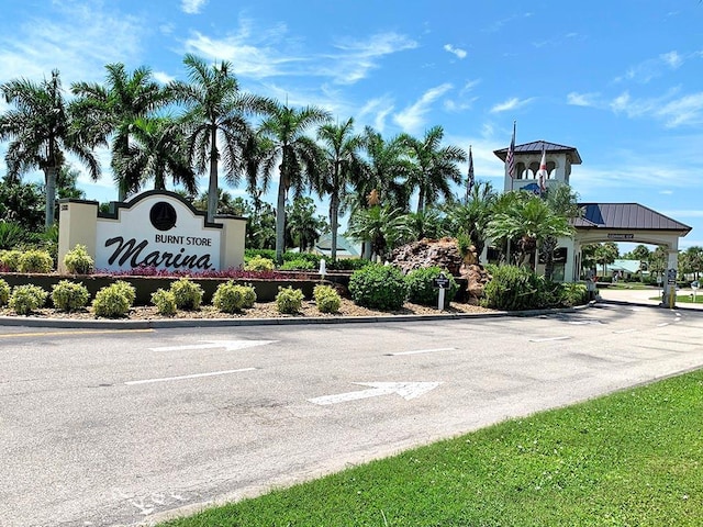 view of community sign