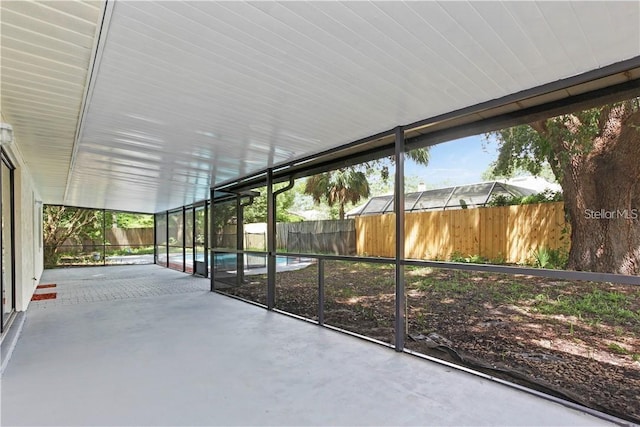 view of unfurnished sunroom