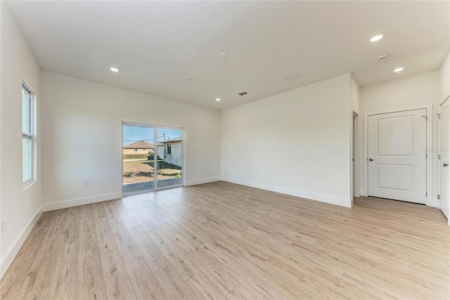 empty room featuring light wood-type flooring