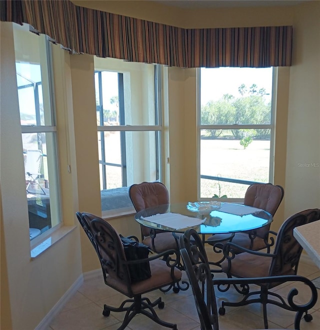 view of tiled dining room