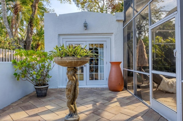 exterior space featuring a patio and french doors