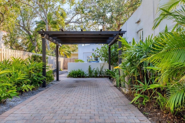 view of patio / terrace featuring a carport