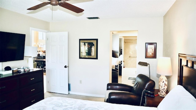 bedroom featuring ceiling fan