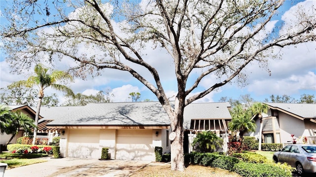 view of front of house with a garage