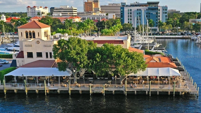 aerial view of a large body of water
