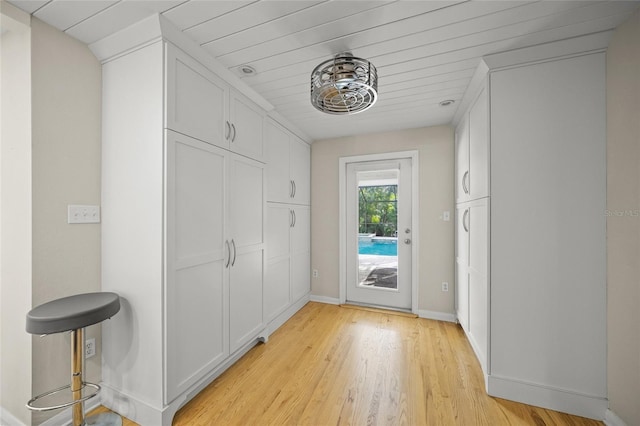 entryway with light hardwood / wood-style flooring